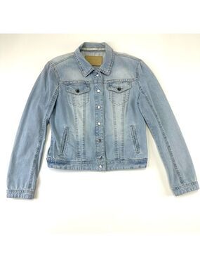 Marc Cain Rivet Denim Jacket Womens Size 6 Light Wash Designer Jean Chic Casual